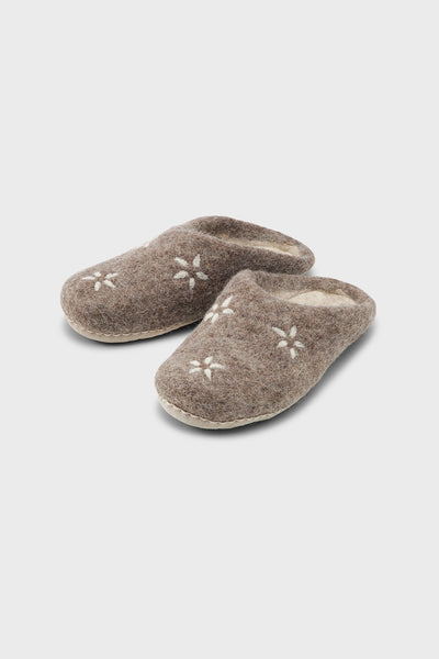 Warm Feet Slippers - Brown - 100% Uld - Care by Me