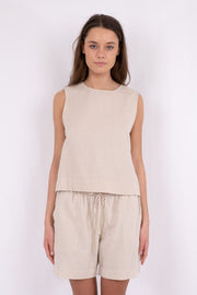 Svetlana Linen Top - White - Neo Noir