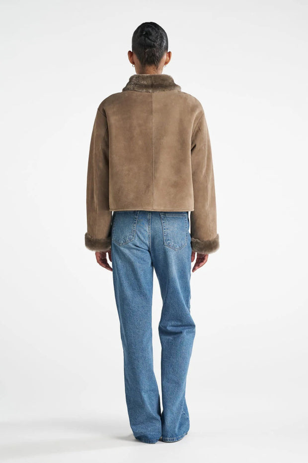 Oriana Coat - Beige - 100% Lammeskind - O'Tay