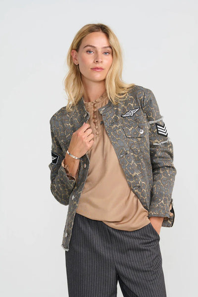 Foxy Leopard Jacket - Grey Leo - Costa Mani