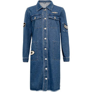 Foxy Denim Long Jacket - Denim Blue - Costa Mani
