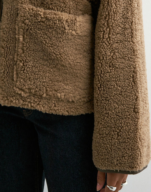 Effa Teddy Jacket - Taupe - Neo Noir