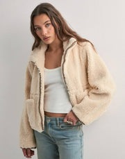 Effa Teddy Jacket - Ivory - Neo Noir