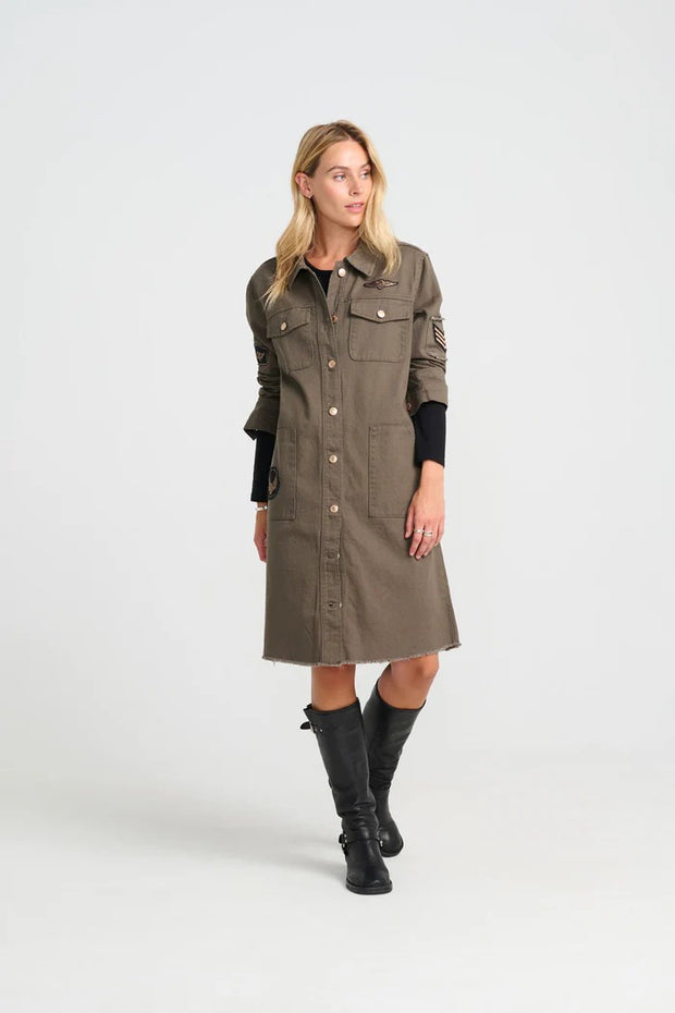 Foxy Long Jacket - Army - Costa Mani