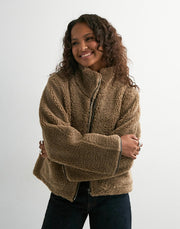 Effa Teddy Jacket - Taupe - Neo Noir