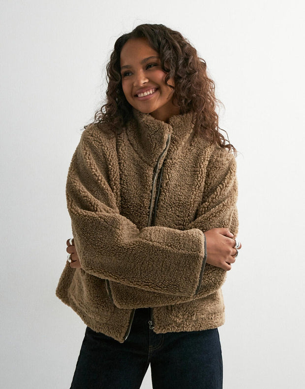 Effa Teddy Jacket - Taupe - Neo Noir