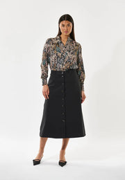 JacobaDEA EV - Blouse with Smock Details - Sencha Black - Dea Kudibal