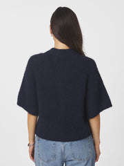 Benuta Fluffy Knit Cardigan - Navy - Neo Noir