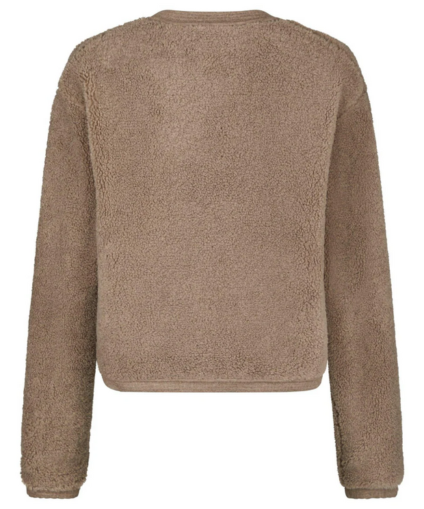 Limo Fluffy Knit Cardigan - Dark Sand - Neo Noir