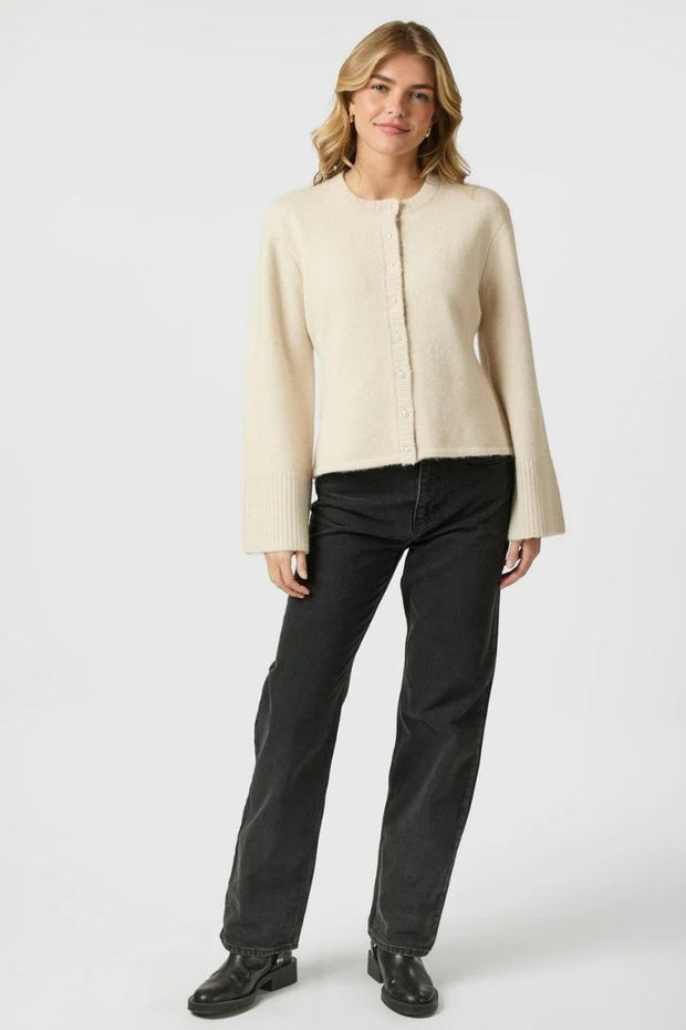 Mixie Knit Cardigan - Ivory - Neo Noir