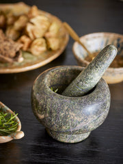 Arazo Morter og Støder - Grøn - Marmor - Bloomingville