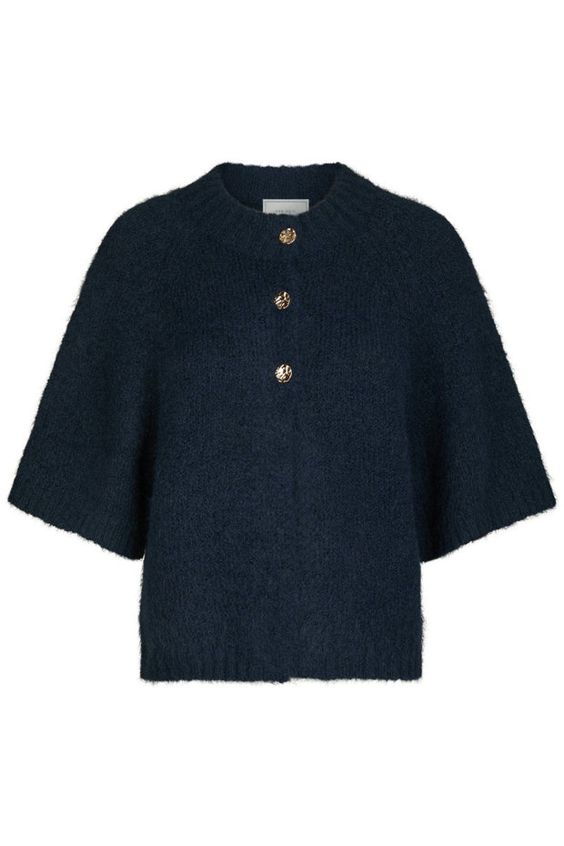 Benuta Fluffy Knit Cardigan - Navy - Neo Noir