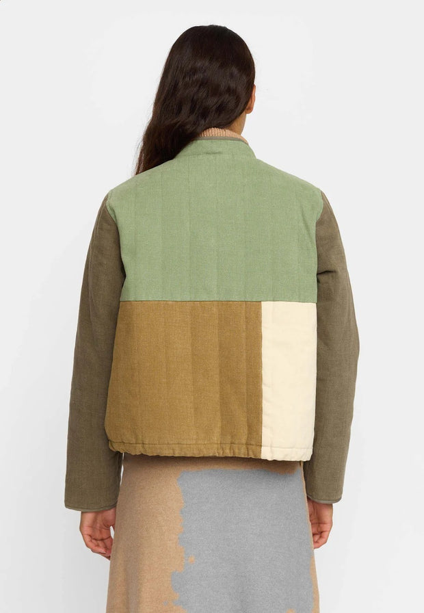 Quilted Patchwork Jacket - Army - Selfhood