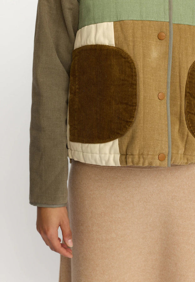 Quilted Patchwork Jacket - Army - Selfhood