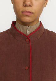 Quilted Patchwork Jacket - Brown - Selfhood