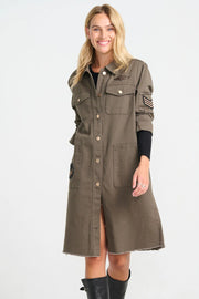 Foxy Long Jacket - Army - Costa Mani
