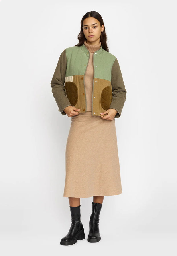 Quilted Patchwork Jacket - Army - Selfhood