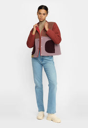 Quilted Patchwork Jacket - Brown - Selfhood