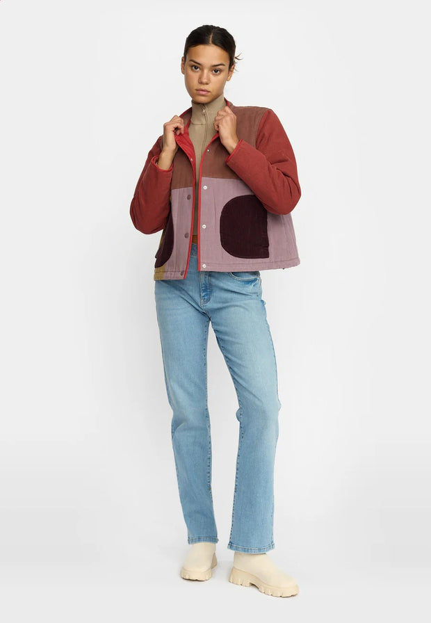 Quilted Patchwork Jacket - Brown - Selfhood