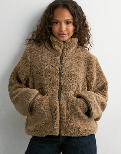Effa Teddy Jacket - Taupe - Neo Noir