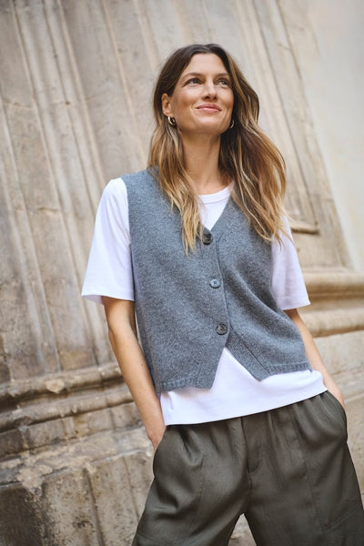 SylvaPW WA - Vest - Medium Grey Melange - Part Two