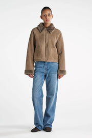 Oriana Coat - Beige - 100% Lammeskind - O'Tay