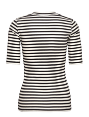 DagnaIW Striped V-T-Shirt - Black/Whisper White - InWear