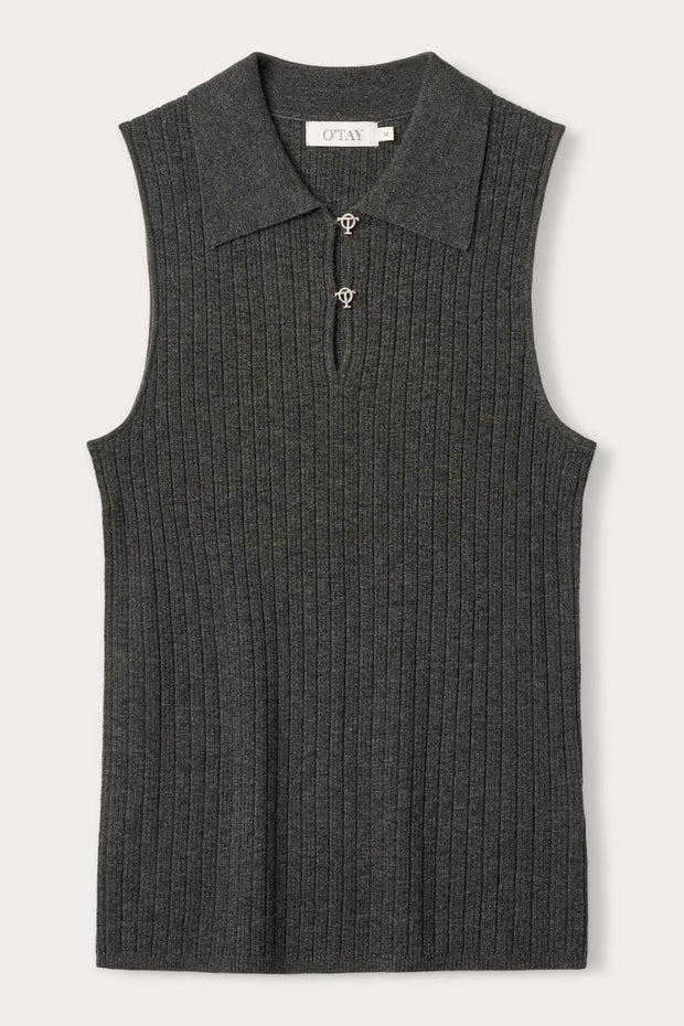 Maddie Top - Grey - Merino Uld/Silke - O'Tay