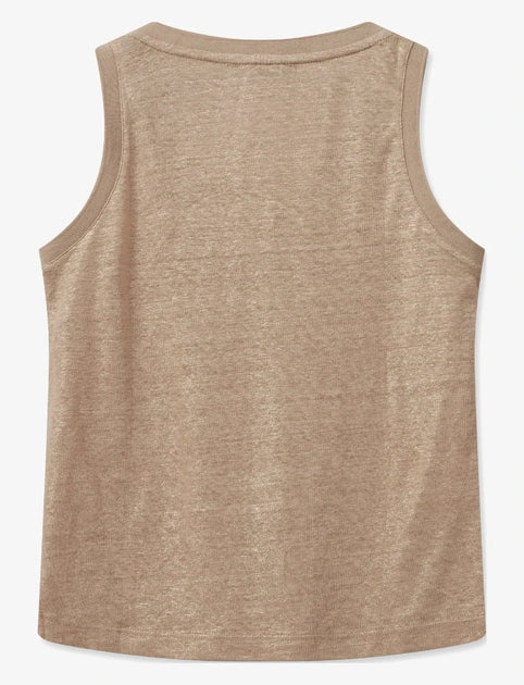 MMCasa Foil Tank Top - Sesame - Mos Mosh – Kræmmerhuset