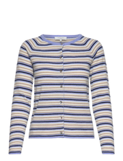 Wool & Cashmere Cardigan - Blue Multi Stripe - Rosemunde