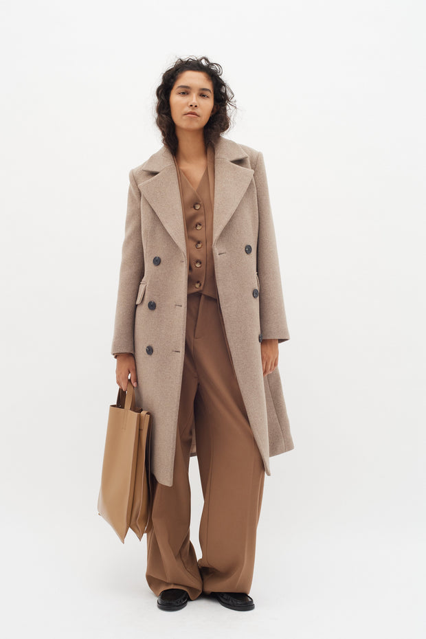 ThoraIW Lapel Coat - Sandy Grey Melange - InWear