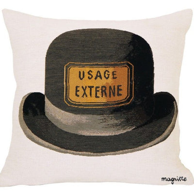 Le Bouchond d'épouvante - Magritte - Pude - 45x45cm - Beige - Poulin Design